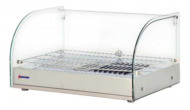 Countertop Display Warmer with Front Curved Glass and 1 Rear Hinged Door